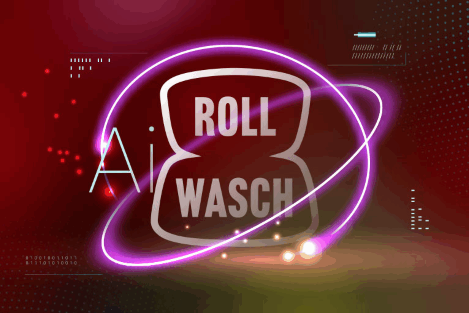 marchio roll wasch con background digital e Ai