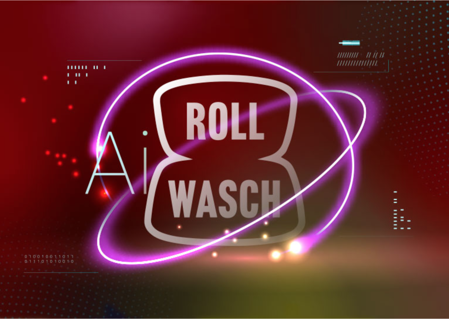 marchio roll wasch con background digital e Ai
