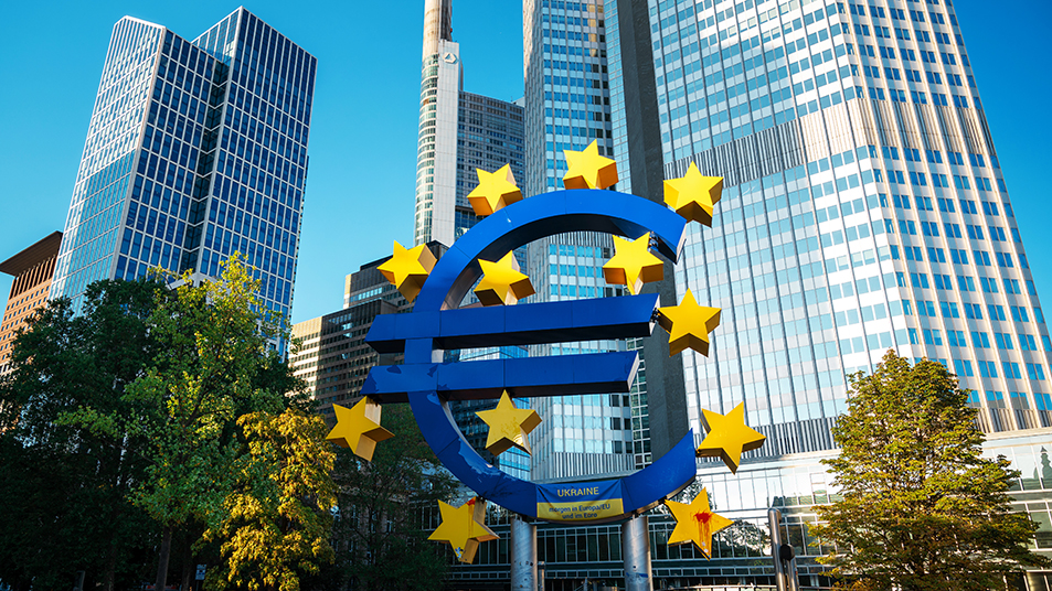 The Euro-Skulptur in Frankfurt downtown, Germany